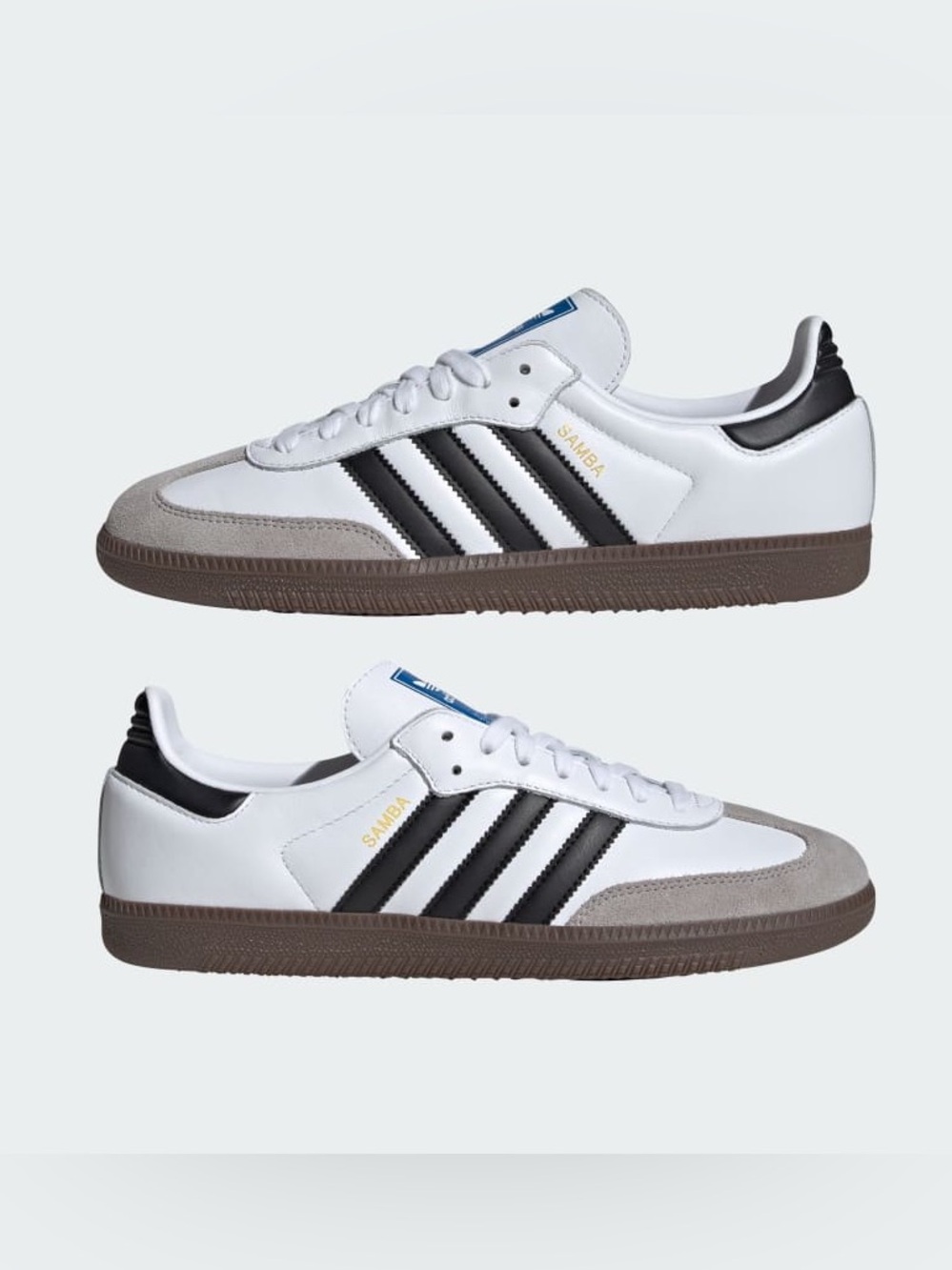 $100 Adidas Samba OG Black White Leather Grey Suede Sneakers Size 6.5